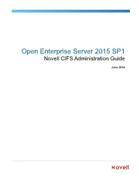 OES 2015 SP1: Novell CIFS for Linux Administration Guide