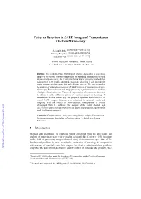 Patterns Detection in SAED Images of Transmission Electron Microscopy*