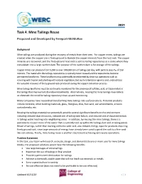 Task 4. Mine Tailings Reuse Proposed and Developed by Freeport-Mcmoran