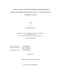 A Study of Safety Culture Assessment Framework For