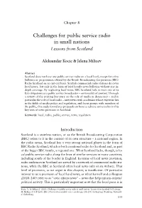 Challenges for Public Service Radio in Small Nations Lessons from Scotland