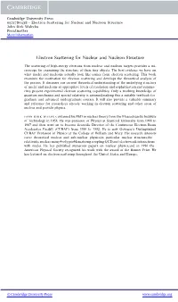Electron Scattering for Nuclear and Nucleon Structure John Dirk Walecka Frontmatter More Information
