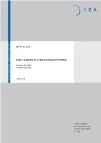 Expert Leaders in a Fast-Moving Enironment