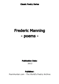 Frederic Manning - Poems