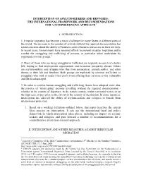 Interception of Asylum-Seekers and Refugees: the International Framework and Recommendations for a Comprehensive Approach 1