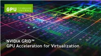NVIDIA GRID GPU Acceleration for Virtualization