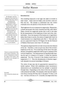 Stellar Masses