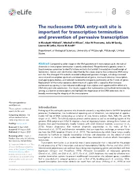 The Nucleosome DNA Entry-Exit Site Is Important for Transcription Termination and Prevention of Pervasive Transcription