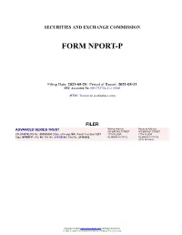ADVANCED SERIES TRUST Form NPORT-P Filed