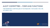 Audit Committees – Form and Functions
