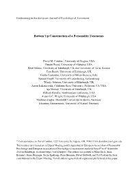 Bottom up Construction of a Personality Taxonomy