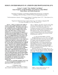 Design and Performance of a Fish Fin-Like Propulsor for Auvs