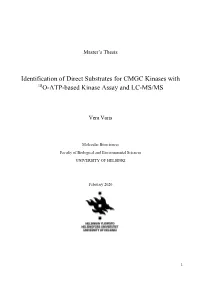 Identification of Direct Substrates for CMGC Kinases with 18O-ATP-Based Kinase Assay and LC-MS/MS