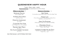 Queensview Happy Hour