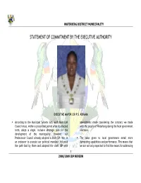 Statement of Commitment by the Executive Authority