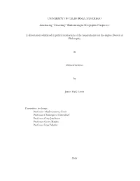 “Clustering:” Redistricting in Geographic Perspective