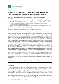 Effects of the Artificial Sweetener Neotame on the Gut Microbiome