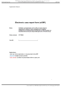 Electronic Case Report Form (Ecrf)