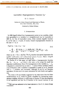 Lauricella's Hypergeometric Function