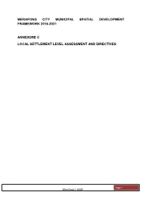 Merafong City Municipal Spatial Development Framework 2016-2021