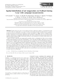 Spatial Distribution of Air Temperature on Svalbard During 1 Year with Campaign Measurements