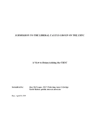 Submission to the Liberal Caucus Group on the Crtc A