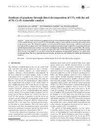 Synthesis of Graphene Through Direct Decomposition of CO2 with the Aid of Ni–Ce–Fe Trimetallic Catalyst