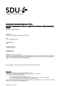 The Bush Administration's Failure to Legitimate Its Preferences Within International Society Keating, Vincent Charles