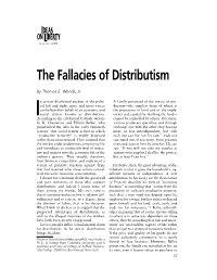The Fallacies of Distributism