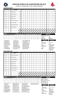 Today's Starting Lineups
