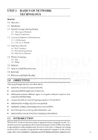 Unit 3 Basics of Network Technology