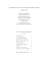 Using Numeric Datasets in Learning and Teaching Final Report, 2002