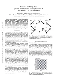 Atomistic Modeling of the Phonon Dispersion and Lattice Properties of Free-Standing H100i Si Nanowires