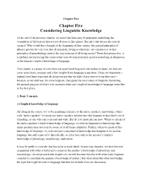 Chapter Five Considering Linguistic Knowledge