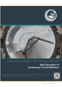 Code of Practice: Safe Operation of Continuous Tunnel Washers