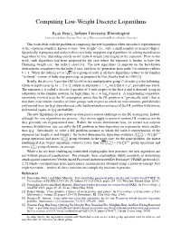 Computing Low-Weight Discrete Logarithms