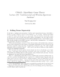 CS364A: Algorithmic Game Theory Lecture #8: Combinatorial and Wireless Spectrum Auctions∗