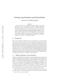 Inferring Loop Invariants Using Postconditions