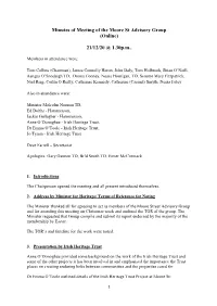 Minutes of Meeting of the Moore St Advisory Group (Online)