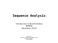 Sequence Analysis