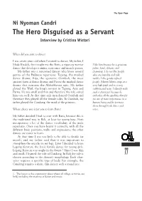 The Hero Disguised As a Servant Interview by Cristina Wistari