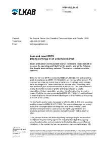 Year-End Report 2019: Strong Earnings in an Uncertain Market