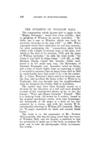 406 the BUILDING of WINSLOW HALL the Compression Which