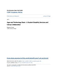 Apps and Technology Share - a Student Disability Services and Library Collaboration