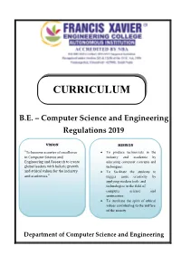 B.E Computer Science and Engineering