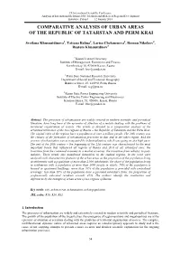 Comparative Analysis of Urban Areas of the Republic of Tatarstan and Perm Krai