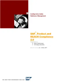 Configuration Guide - Substance Management