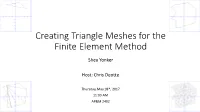Creating Triangle Meshes for the Finite Element Method