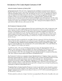 Introduction to the London Baptist Confession of 1689