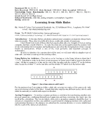 Learning from Slide Rules